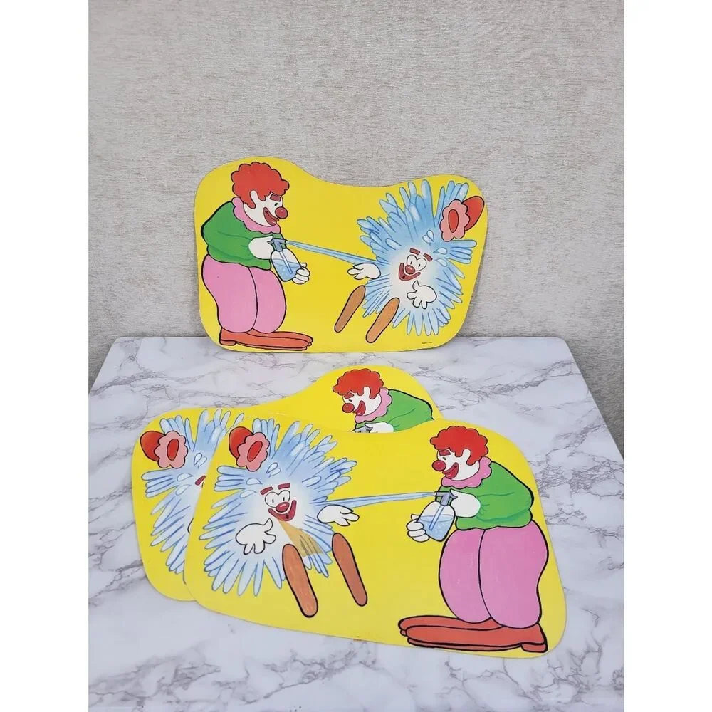 Vintage Clown Art Tissue Centerpiece Party Decorations Bundle Lot